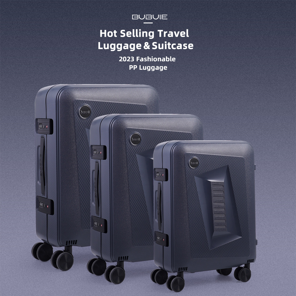 Bubule Pl 高品质行李箱，带旋转轮，时尚廉价行李箱，男女通用 PP 材质，手提行李箱套装