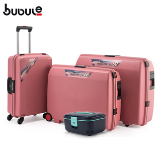 BUBULE 4pcs Wheeled Trolley Luggage Bag Sets Classic Style Travel Suitcases