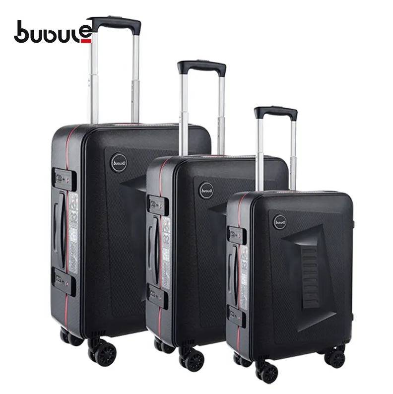 BUBULE PL 3 PCS Popular Spinner Lock Suitcase for Travel Wheeled Trolley Set