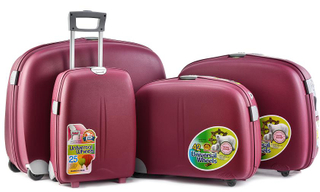 BUBULE 4pcs OEM PP Spinner Trolley Luggage Set Wheeled Suitcase