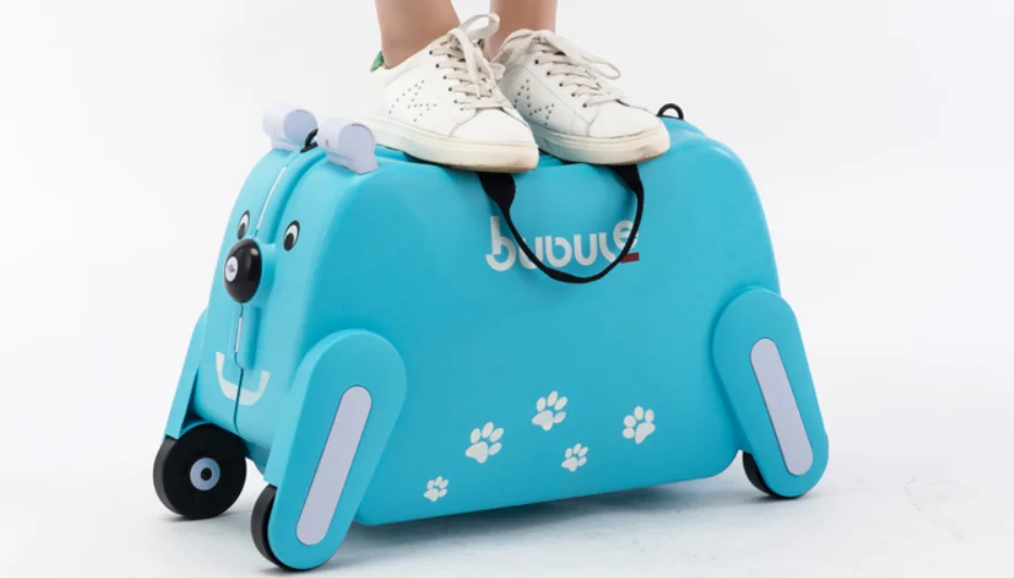 Mini School Rolling Wheeled Plastic Hard Travel Ride On Kids Suitcase