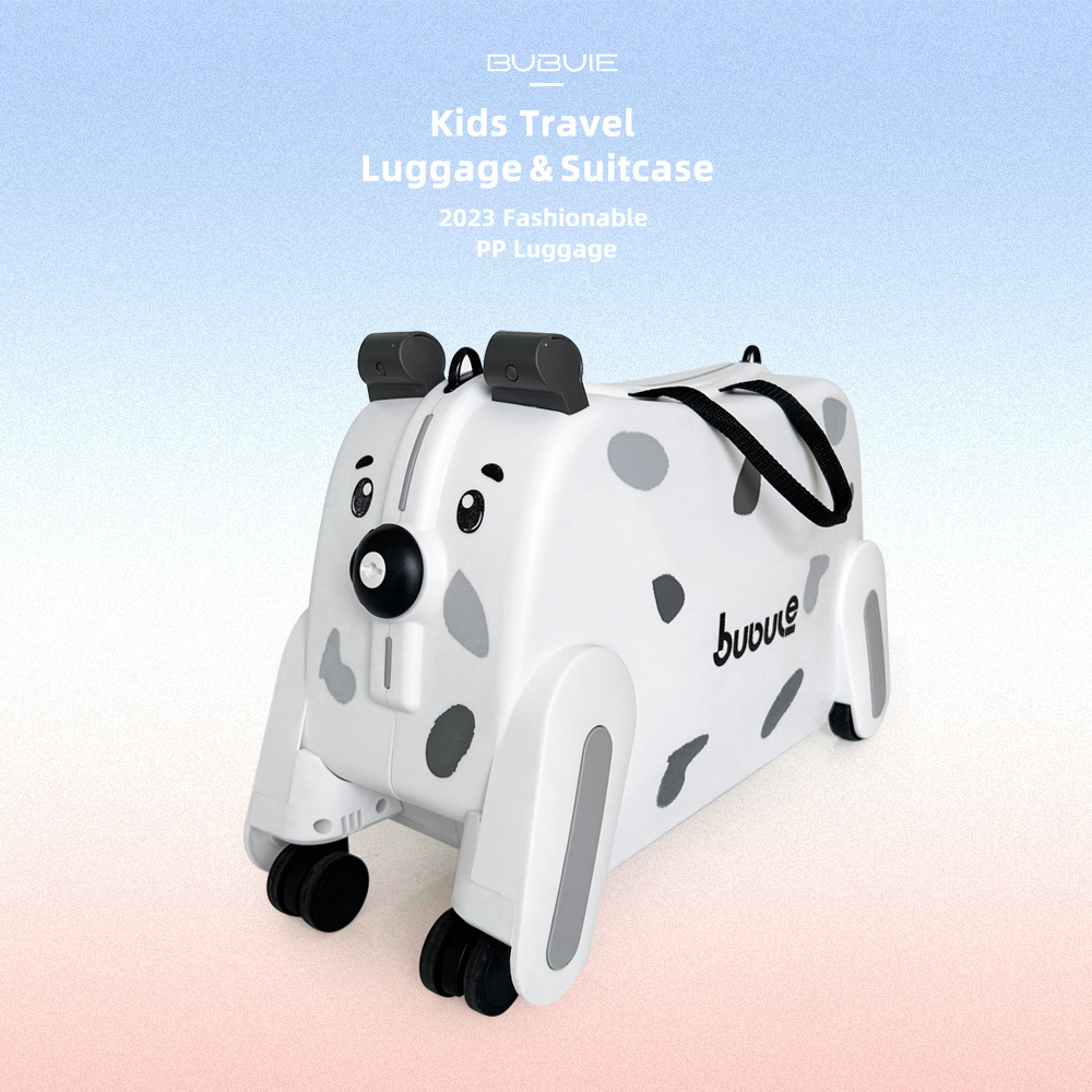 PP 19 Inch Kids Luggage Cute Style Ride on Luggage for Children Dalmatian Design Portable Suitcase